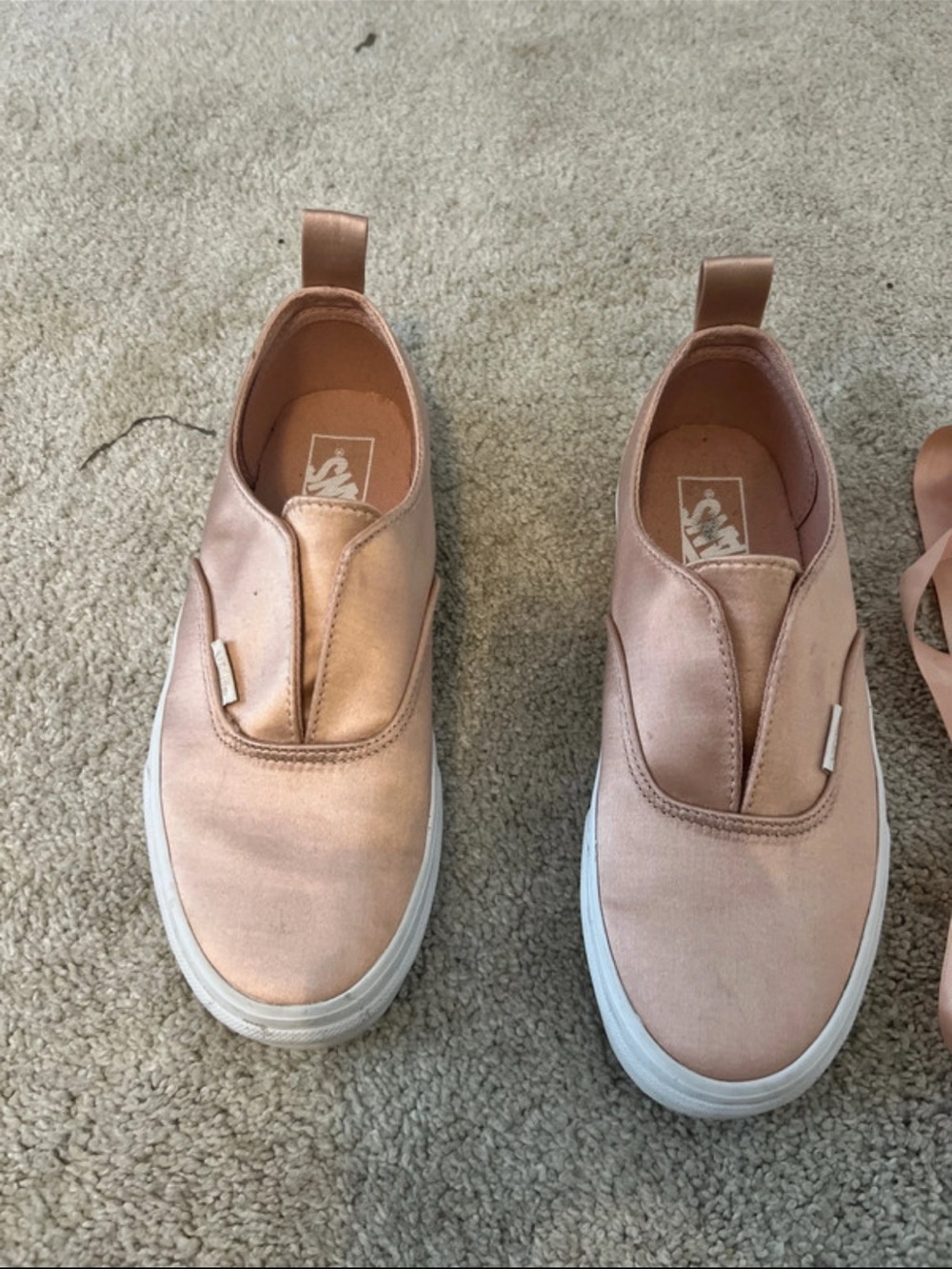 Vans Slip-On Satin Sneakers in Rose Pink